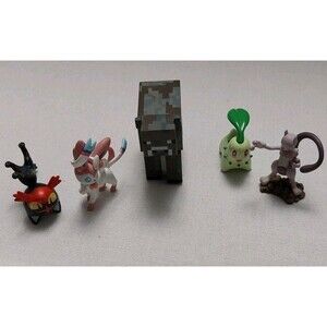 Minecraft Overworld Figure Lot Action Figure Toy And 4 Pokemon